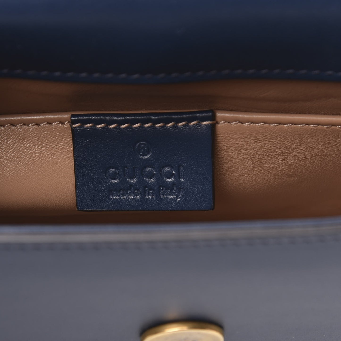 Nappa Pearl Studded Mini Queen Margaret Broadway Shoulder Bag Blue Agata