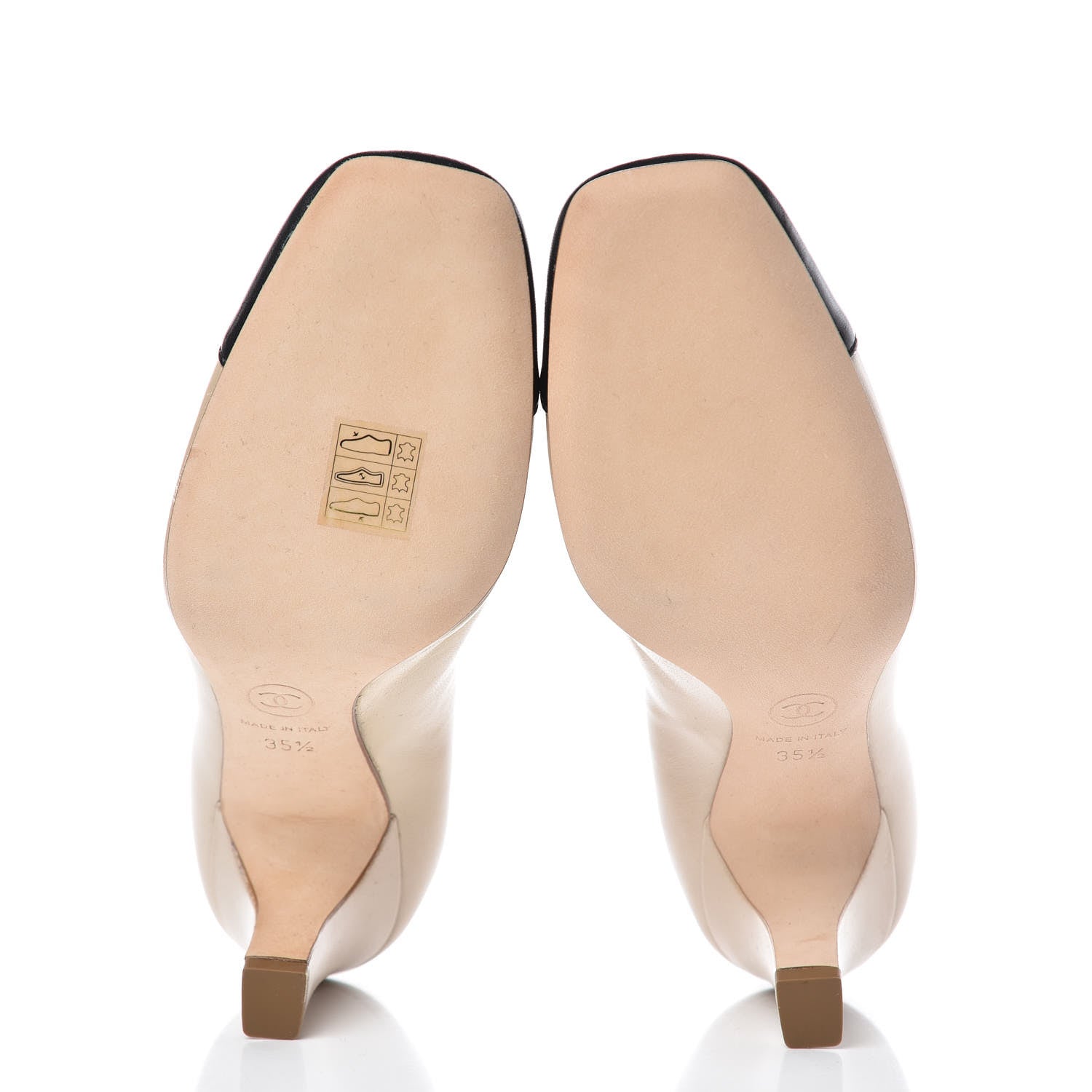 Chanel Metallic Lambskin Cap Toe CC Pumps 35.5 Beige Black 5 of 8
