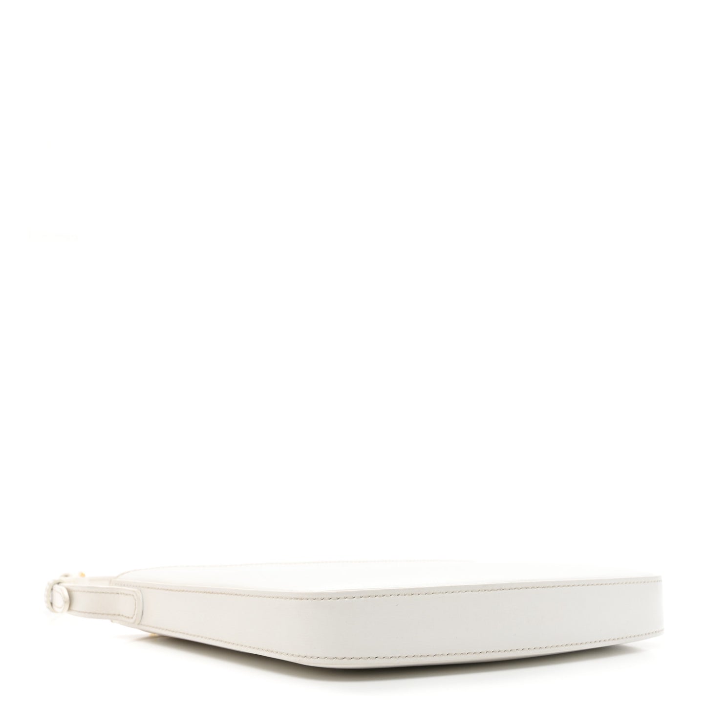 Shiny Calfskin Medium Croque Bag Artic White