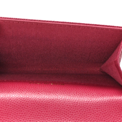 Chanel Caviar Quilted Flap Card Holder Wallet Dark Pink 5 of 8