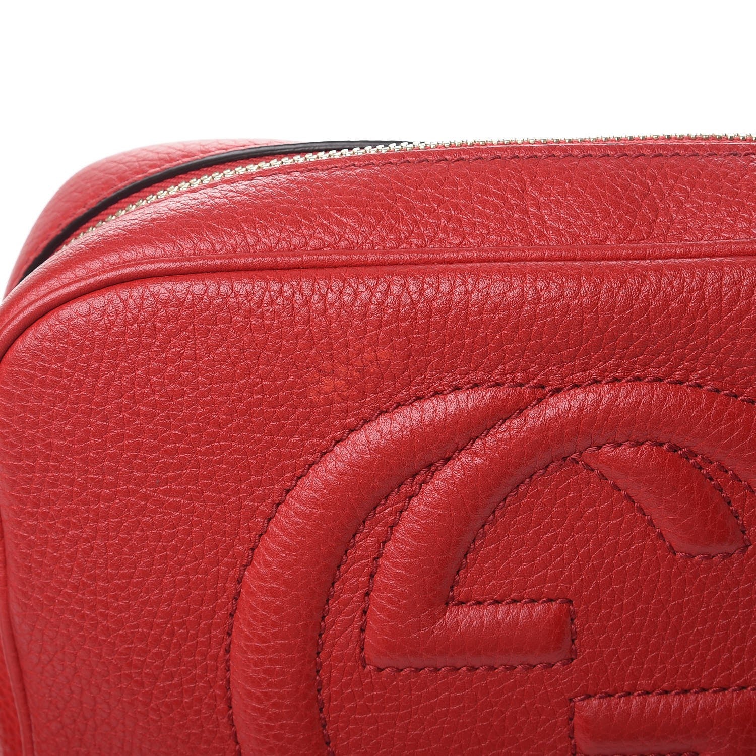 Gucci Pebbled Calfskin Small Soho Disco Bag Tabasco Red 8 of 8