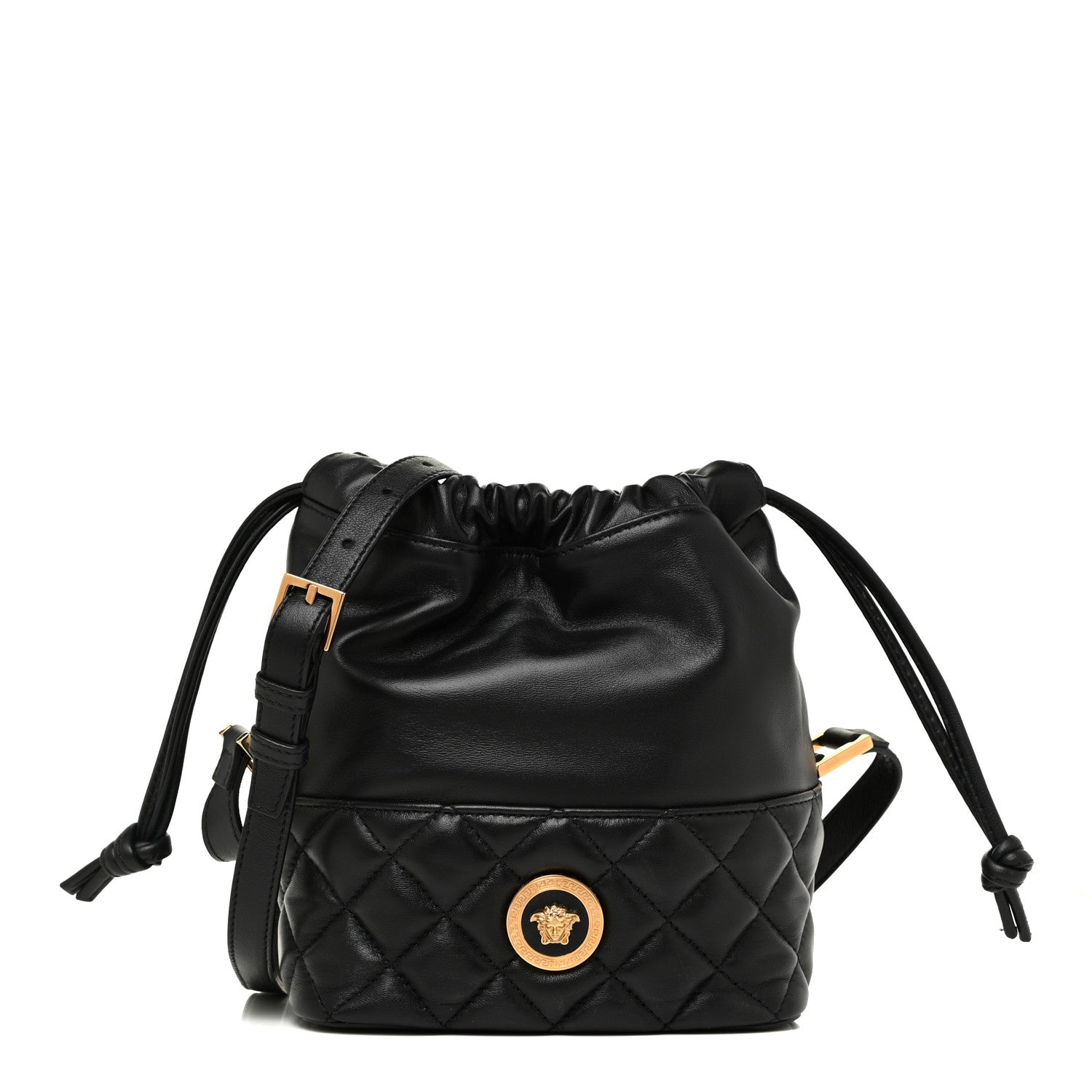 Versace Nappa Quilted Medusa Bucket Bag Black 1 of 10