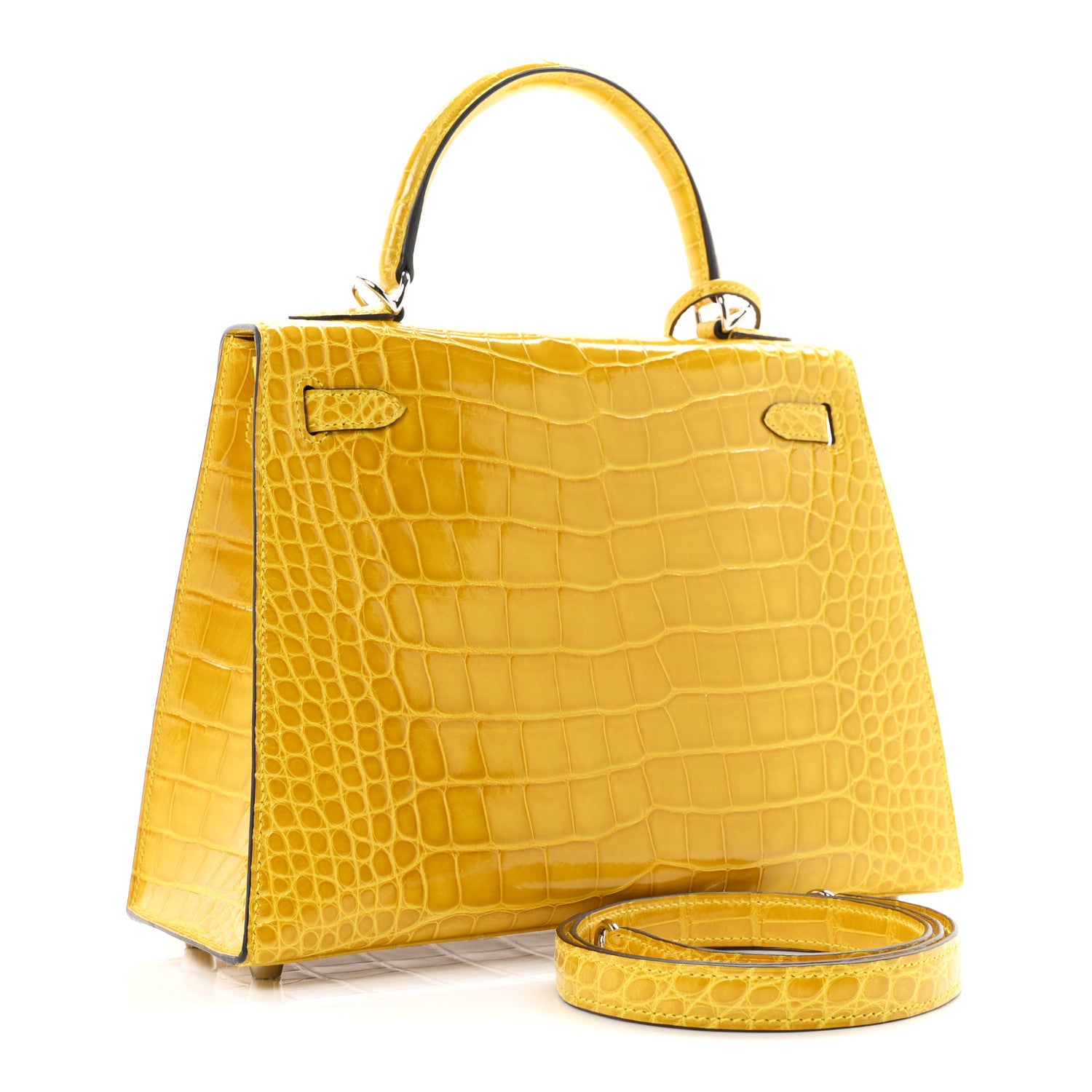 Hermes Shiny Alligator Kelly Sellier 25 Mimosa 3 of 11