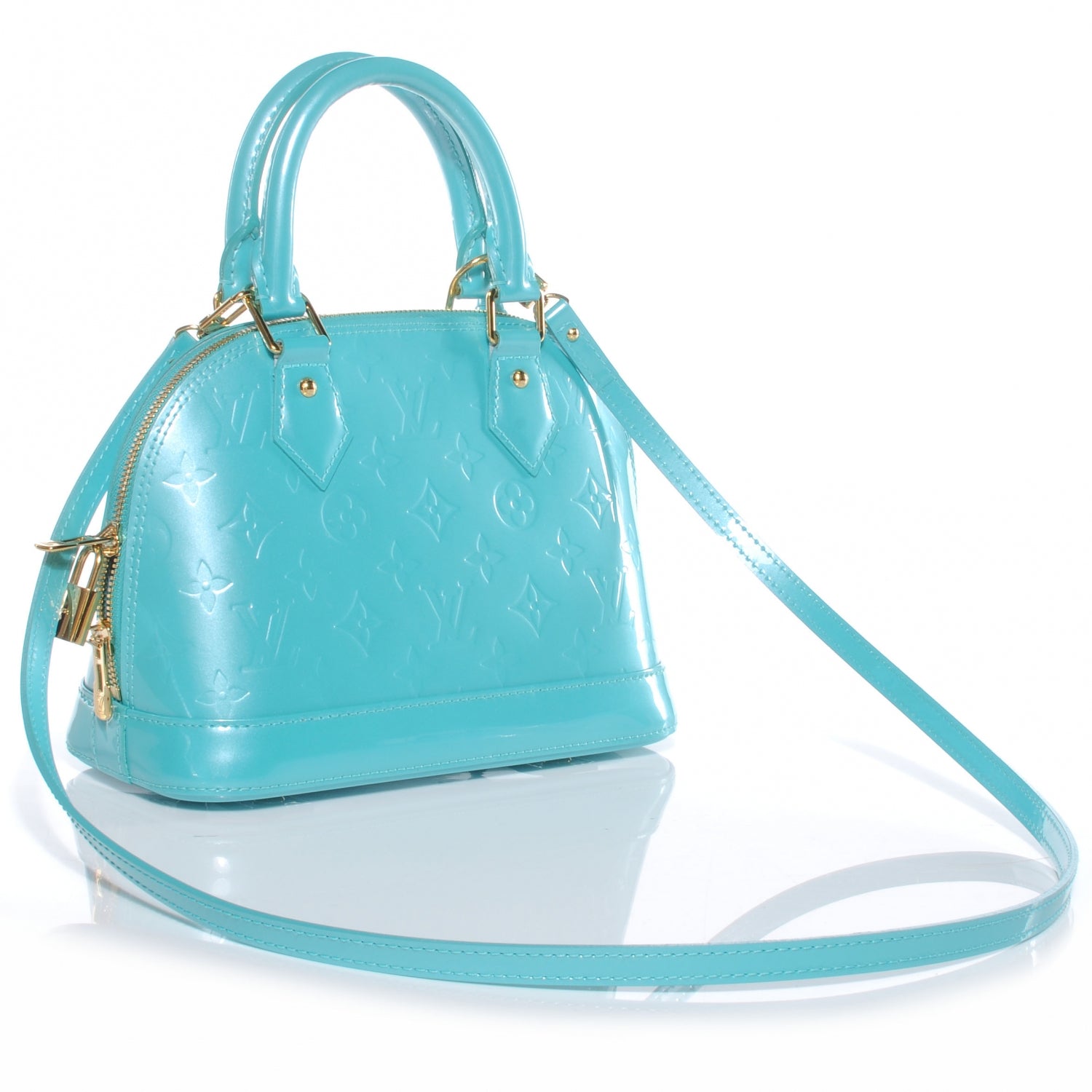 Louis Vuitton Vernis Alma BB Blue Lagon 3 of 7