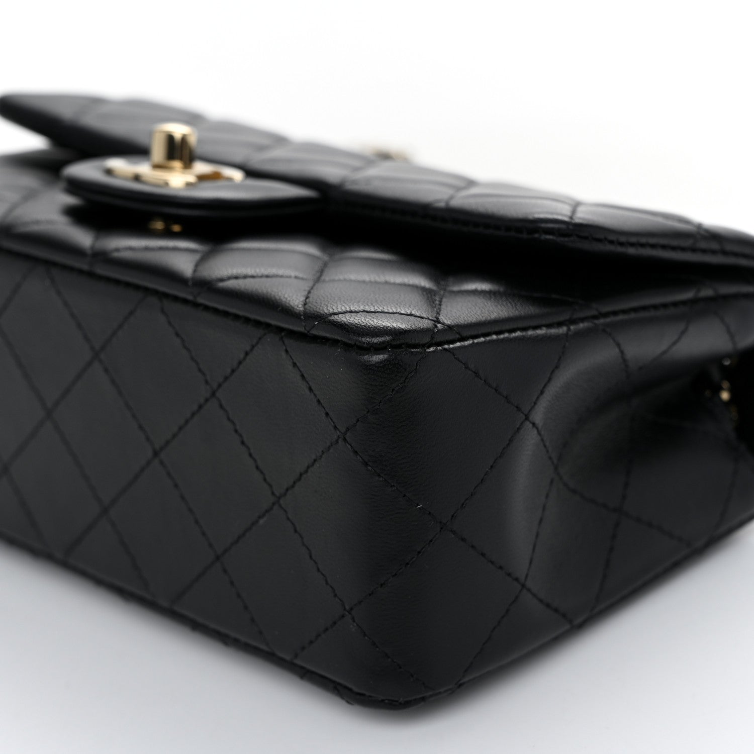 Chanel Lambskin Quilted Mini Rectangular Flap Black 10 of 11