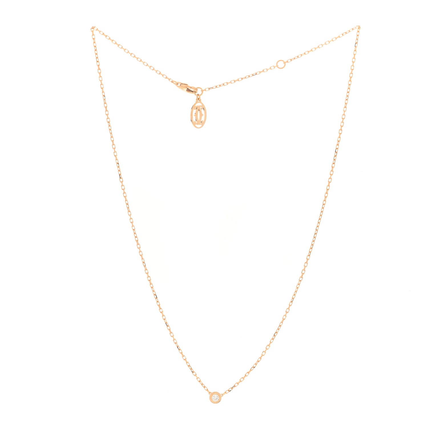 Cartier 18K Pink Gold Diamond SM D'Amour Pendant Necklace 3 of 4