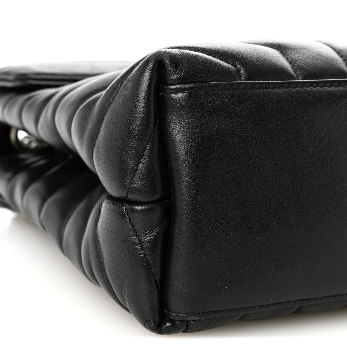 Calfskin Y Quilted Monogram Medium Loulou Chain Satchel Black