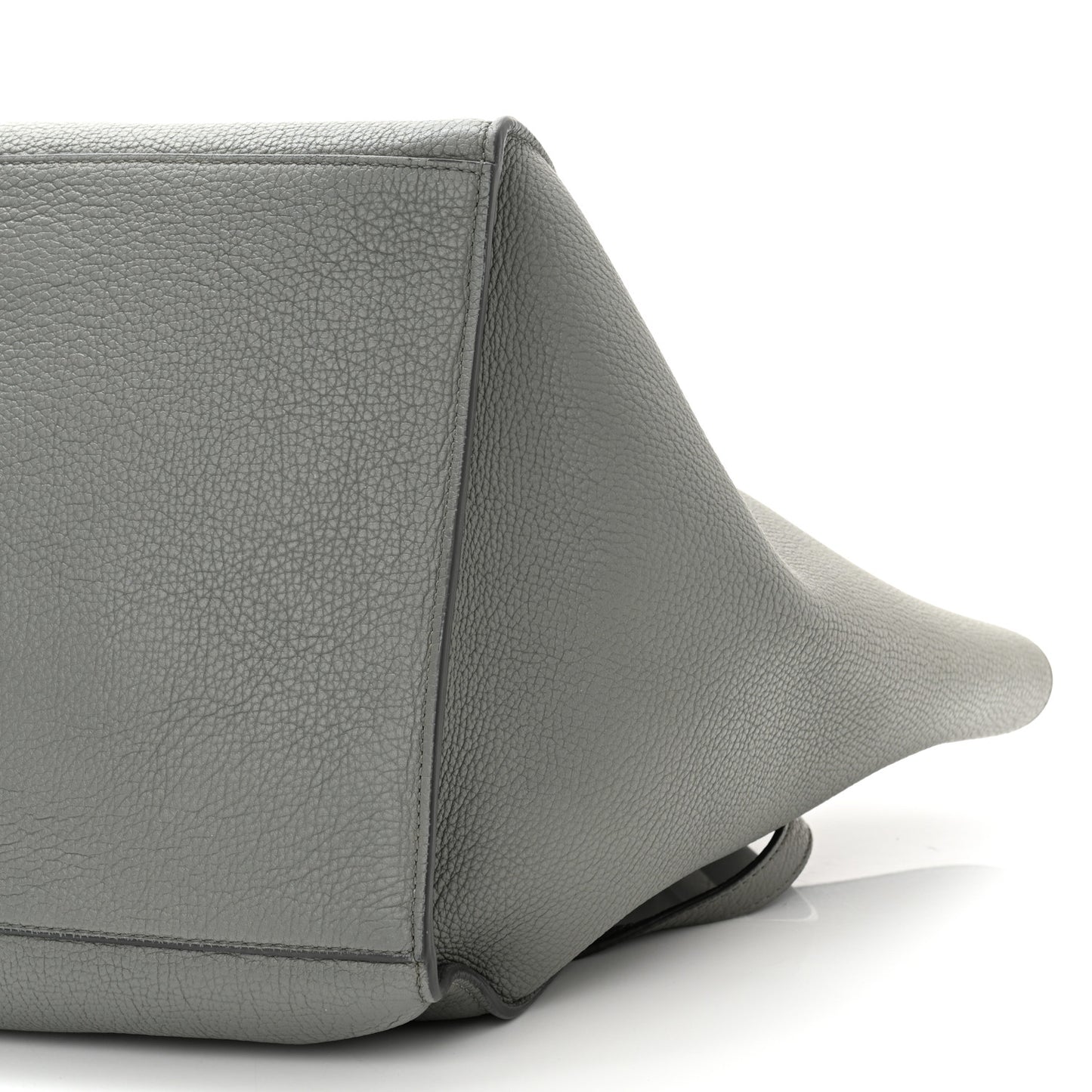 Supple Calfskin Long Strap Small Big Bag Grey
