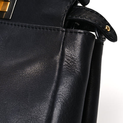 Fendi Vitello Saddle Mini Peekaboo Iconic Satchel Black 11 of 11