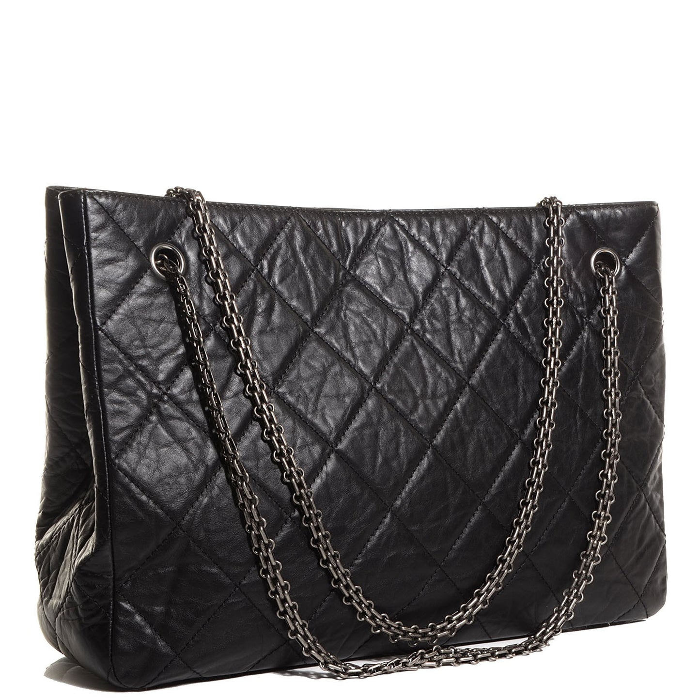 Aged Calfskin Quilted Reissue 2.55 Tote Black