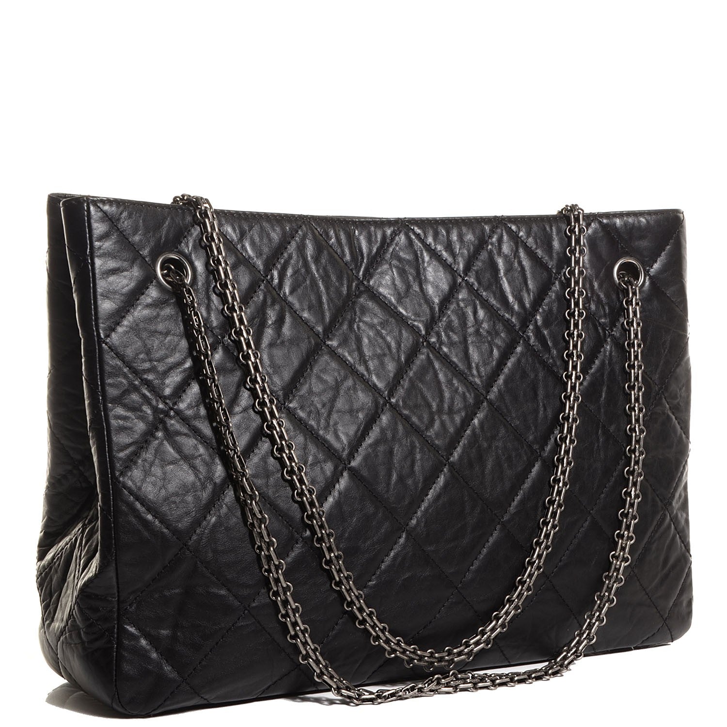 Chanel Aged Calfskin Quilted Reissue 2.55 Tote Black 3 of 8