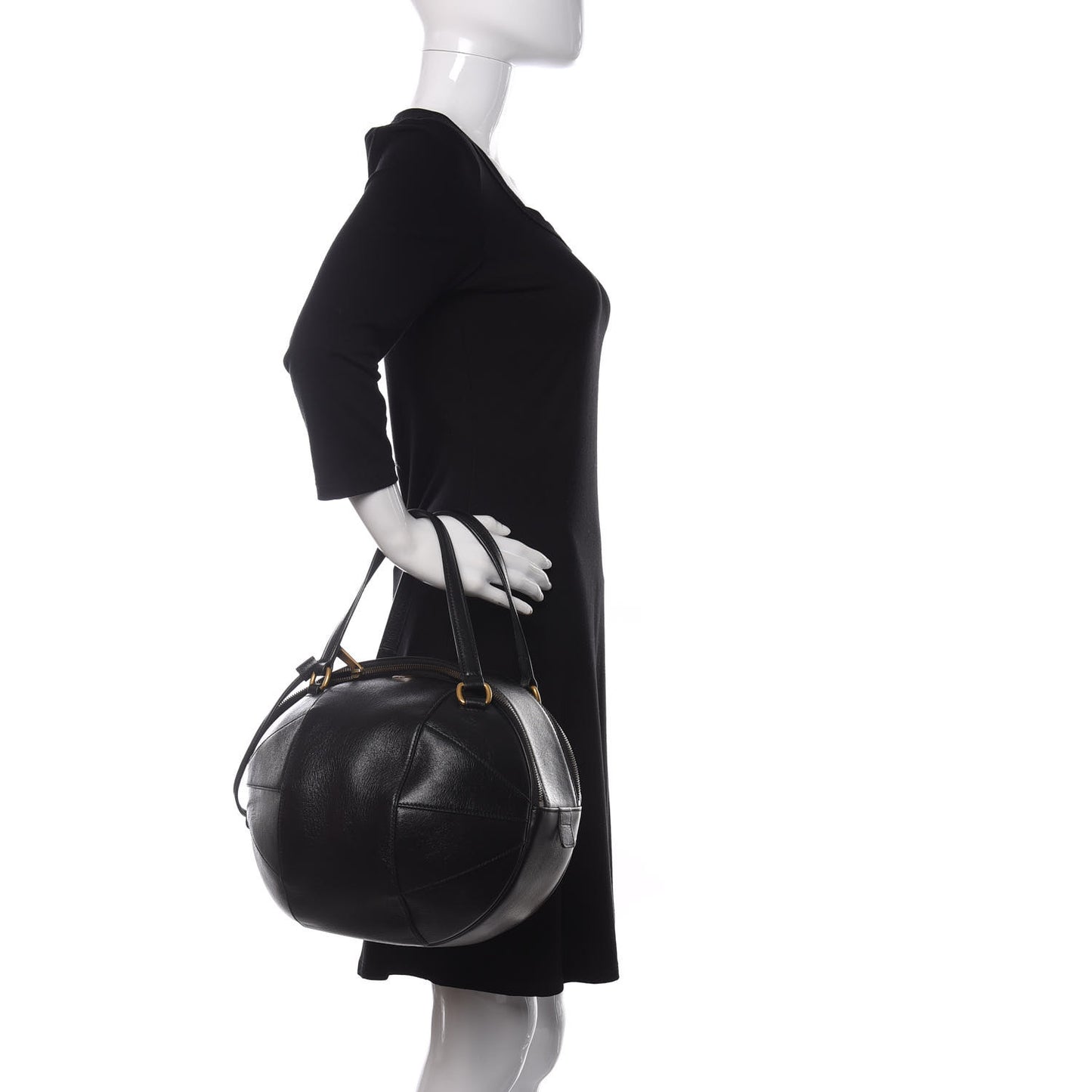 Piuma Lux Energy Large Tifosa Basketball Shaped Shoulder Bag Black