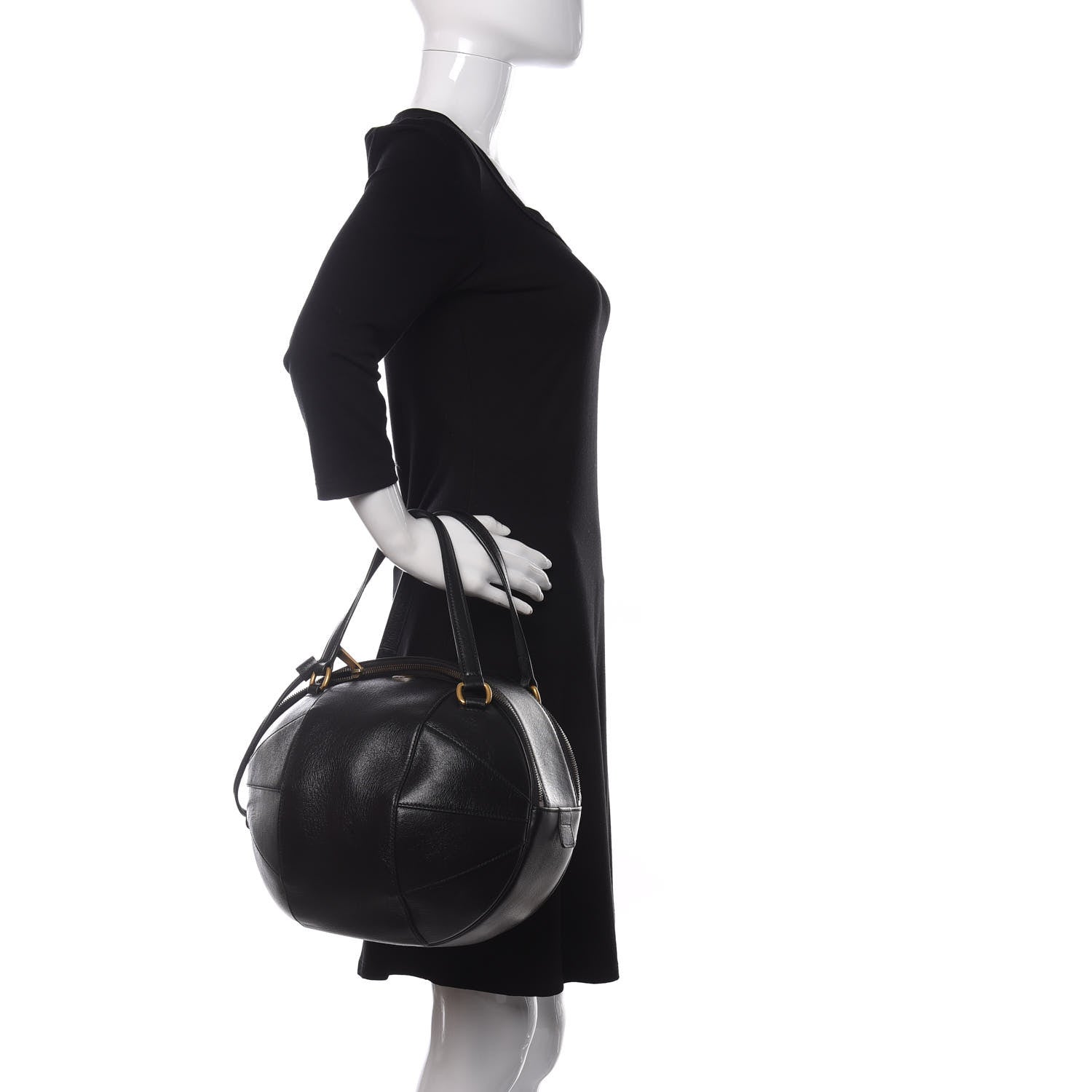 Gucci Piuma Lux Energy Large Tifosa Basketball Shaped Shoulder Bag Black 2 of 12