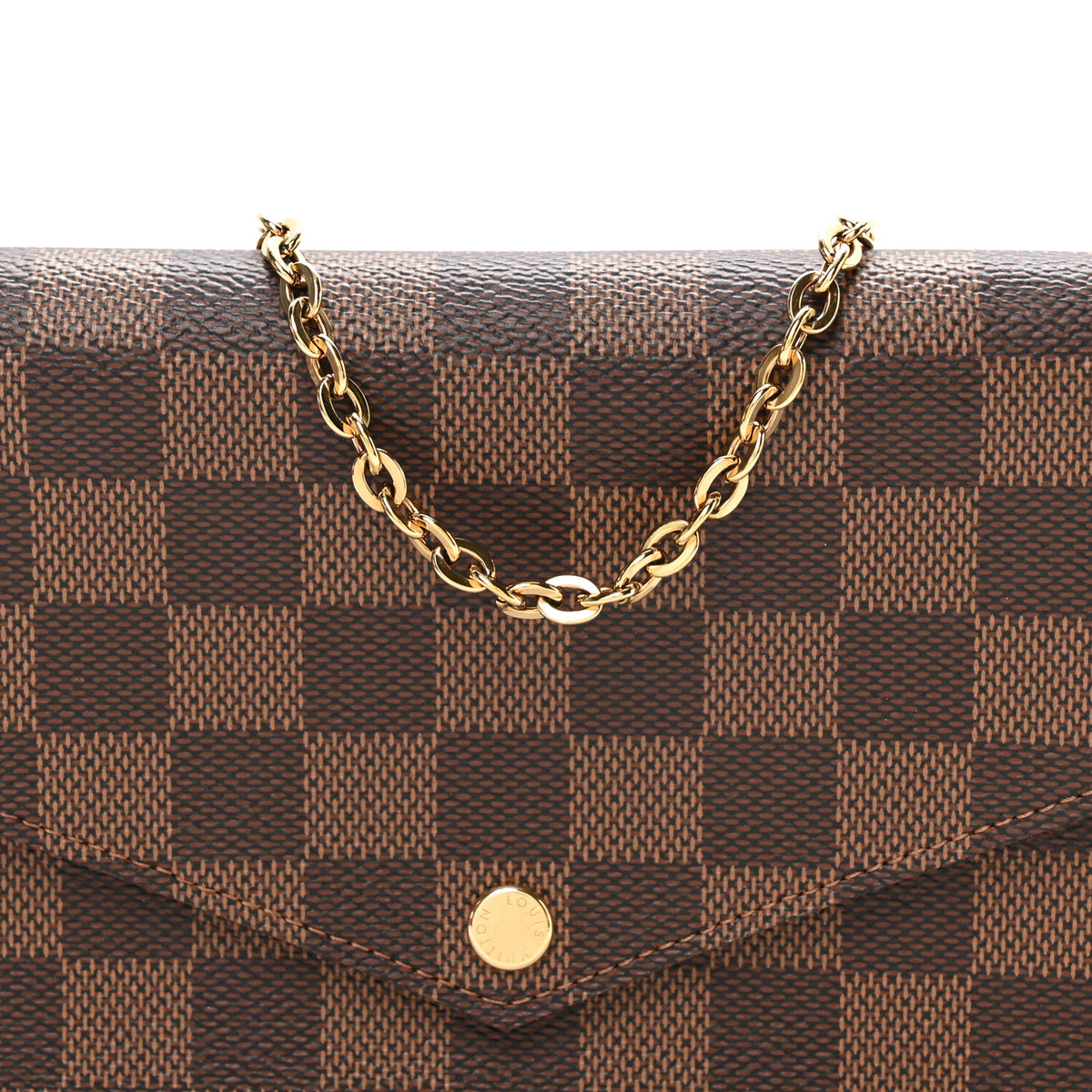 Louis Vuitton Damier Ebene Pochette Felicie Chain Wallet 8 of 10