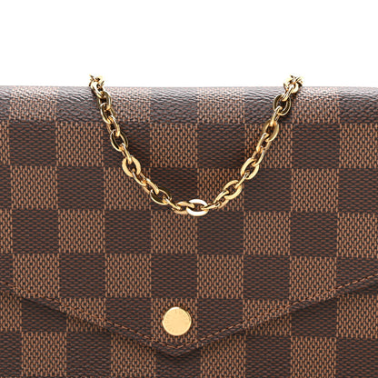 Louis Vuitton Damier Ebene Pochette Felicie Chain Wallet 8 of 10
