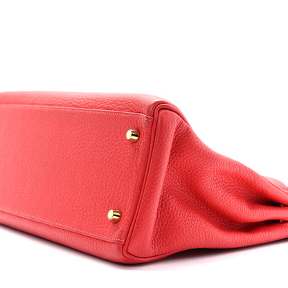 Hermes Taurillon Clemence Kelly Retourne 32 Rouge Pivoine 8 of 10