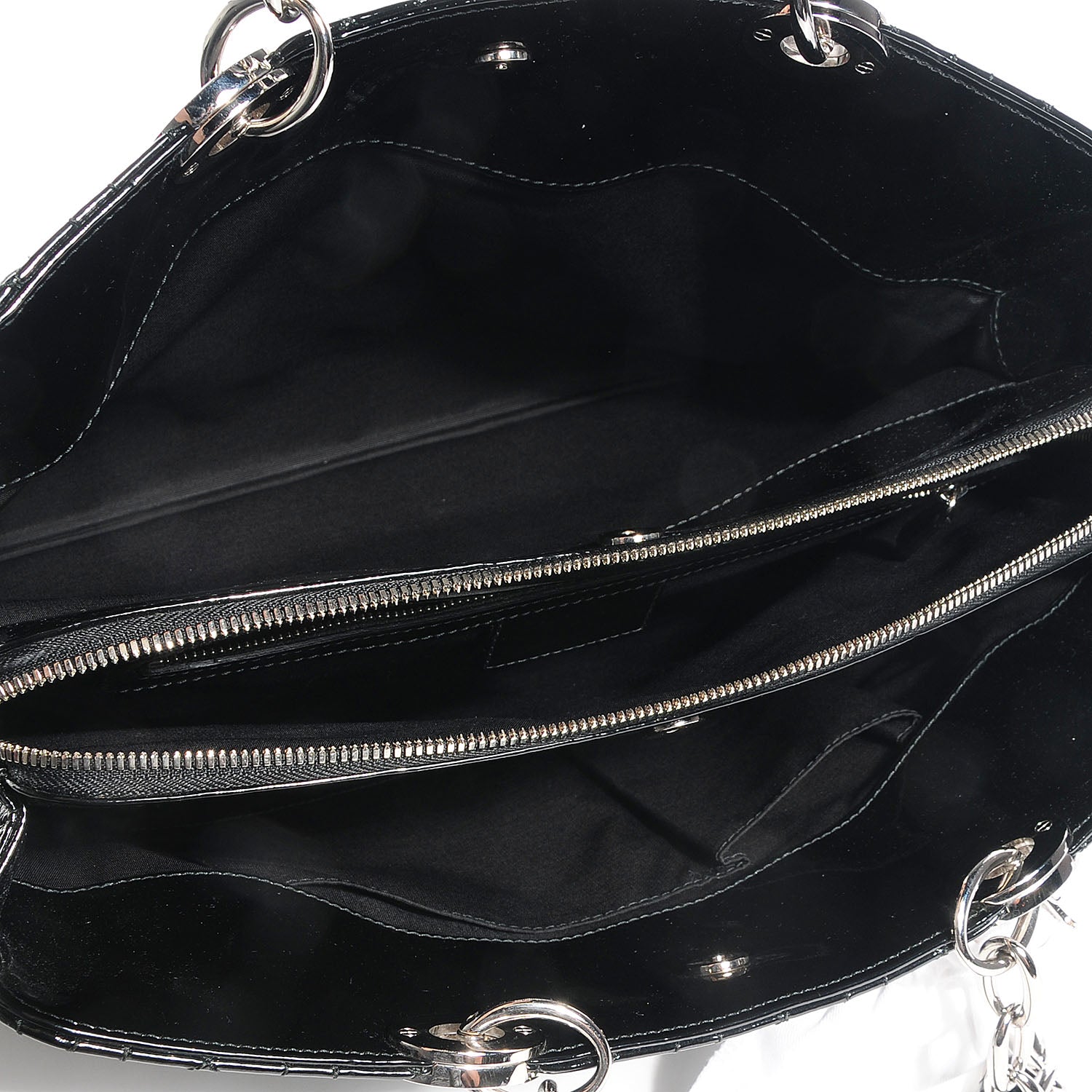 Christian Dior Patent Cannage Dior Soft Shopping Tote Black 5 of 10