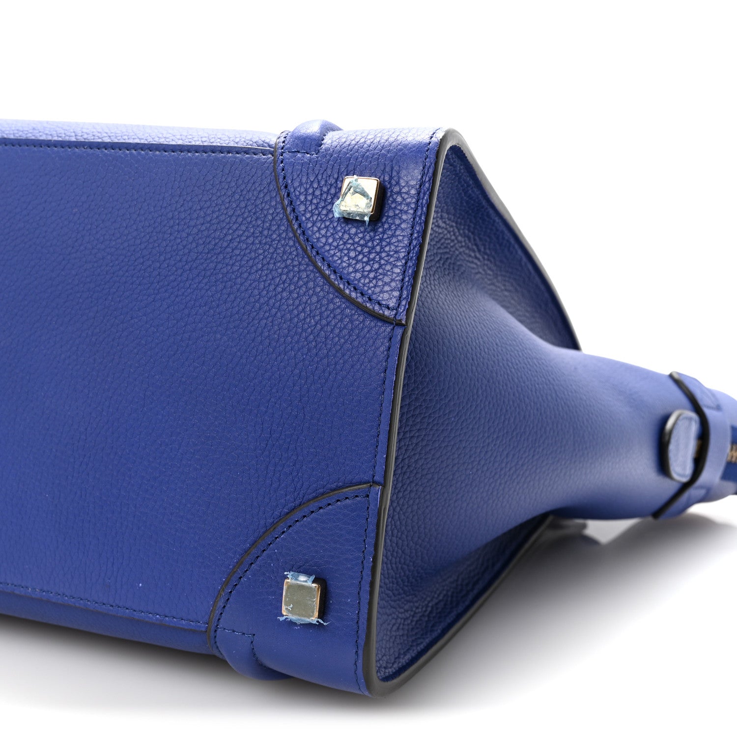 Celine Drummed Calfskin Mini Luggage Indigo 9 of 9