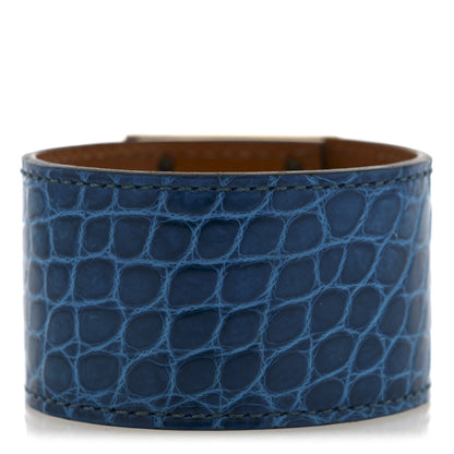 Hermes Shiny Alligator  Kelly Dog Cuff S Bleu Izmir 3 of 6
