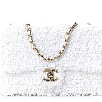 Chanel Sequin Mini Rectangular Flap White 8 of 10
