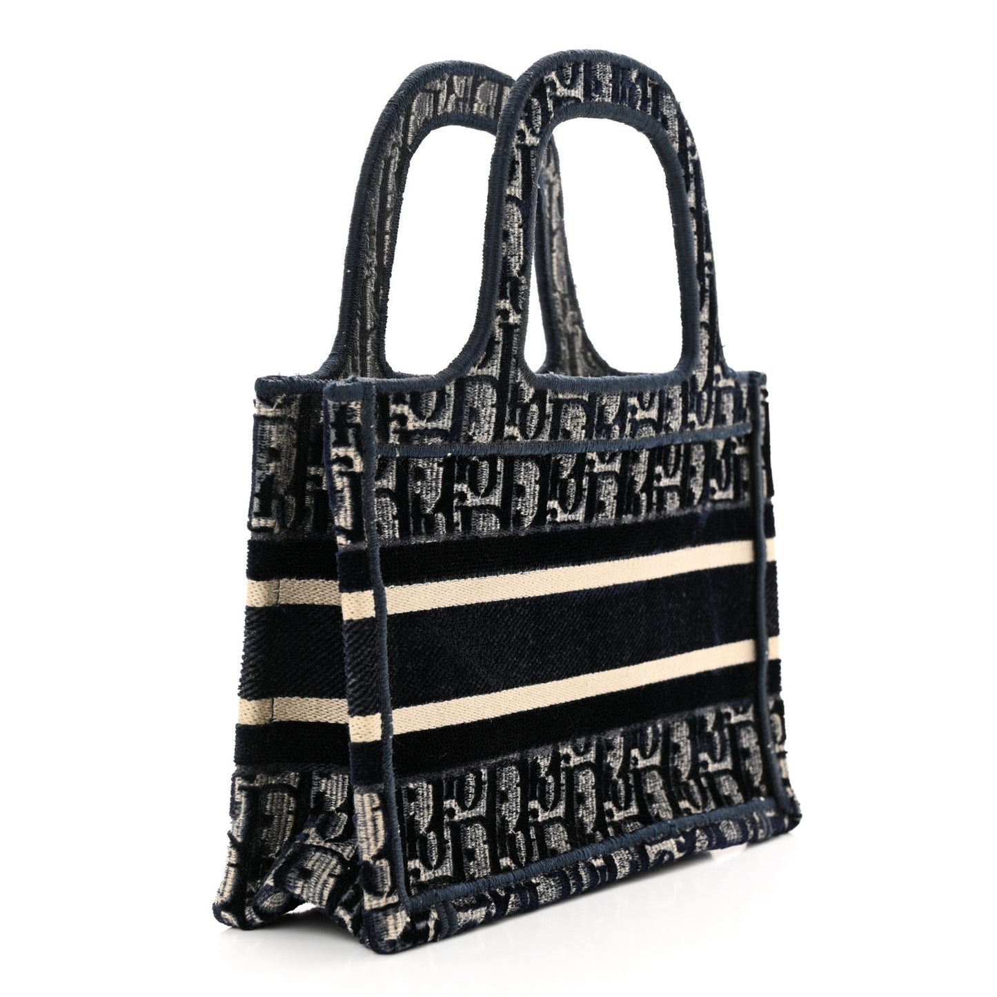Velvet Oblique Mini Book Tote Blue