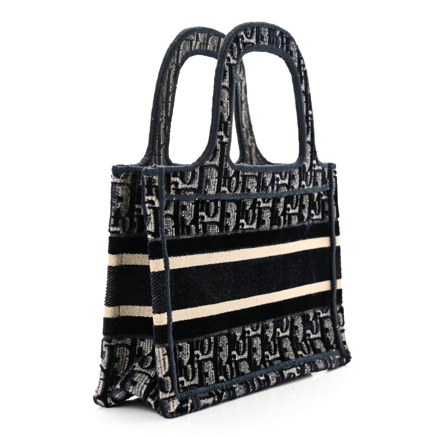 Christian Dior Velvet Oblique Mini Book Tote Blue 3 of 13