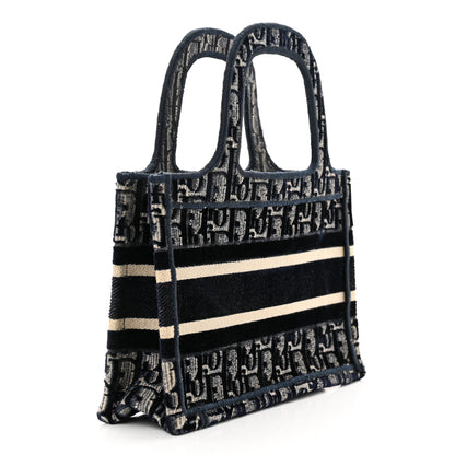 Christian Dior Velvet Oblique Mini Book Tote Blue 3 of 13