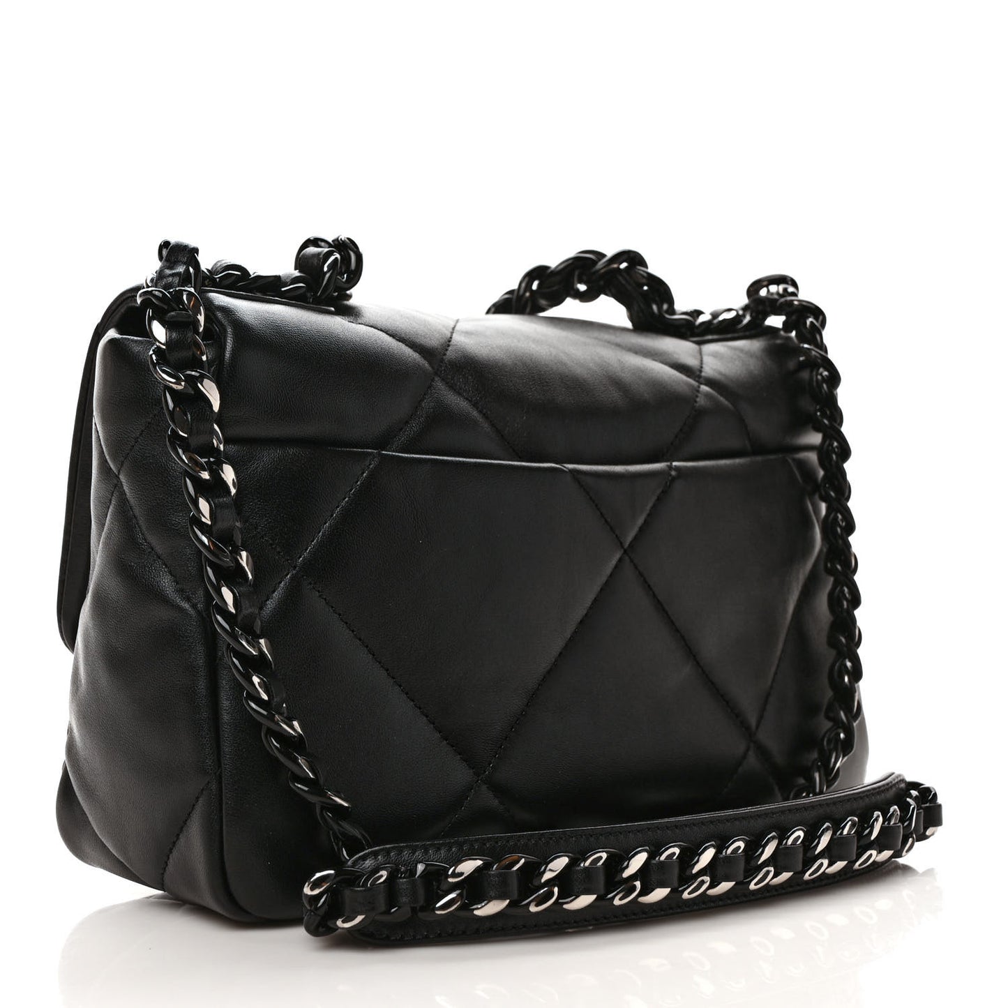 Lambskin Quilted Medium Chanel 19 Flap So Black