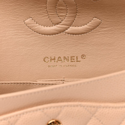 Chanel Caviar Quilted Medium Double Flap Beige 6 of 10