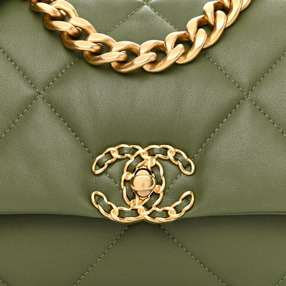 Chanel Lambskin Quilted Medium Chanel 19 Flap Green 8 of 11