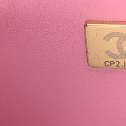Chanel Tweed Quilted Pearl Twist Mini Square Flap Pink Dark Pink 7 of 11