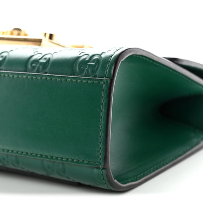 Gucci Guccissima Small Padlock Shoulder Bag Emerald 10 of 12