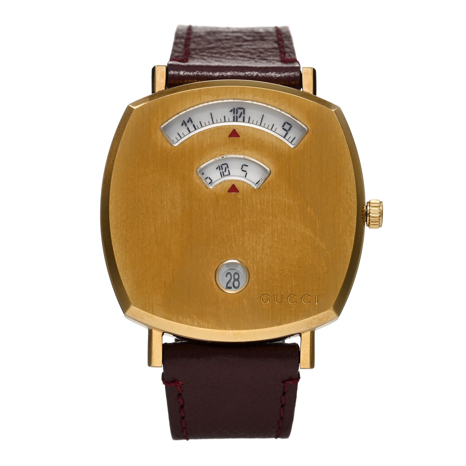 Gucci Stainless Steel Alligator 35mm Grip Quartz Watch Burgundy 1 of 4