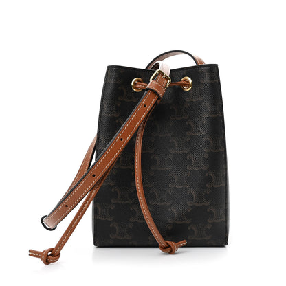 Celine Triomphe Canvas Calfskin Micro Sailor Bag Tan 1 of 11