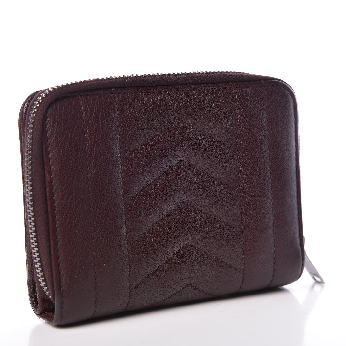 Lambskin Tri-Quilt Monogram Compact Wallet Bordeaux