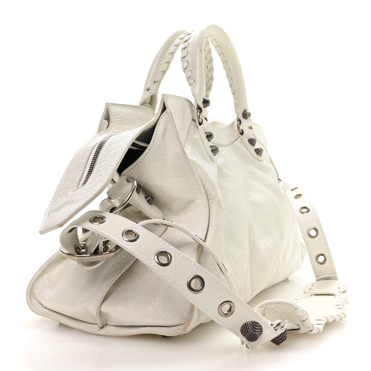 Agneau Arena Neo Cagole City Handbag Optic White