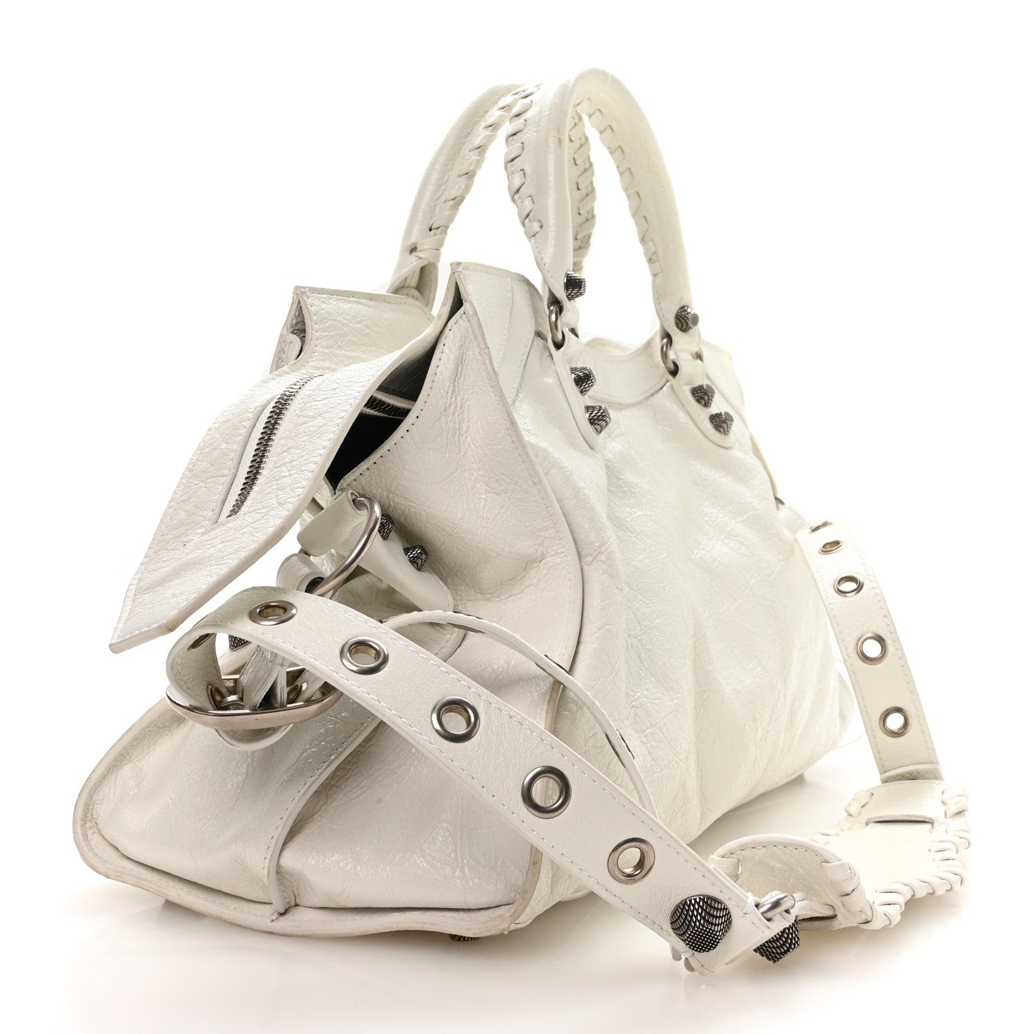 Balenciaga Agneau Arena Neo Cagole City Handbag Optic White 3 of 10