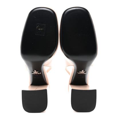 Prada Patent Triangle Logo Slingback Pumps 41 Cipria 5 of 7