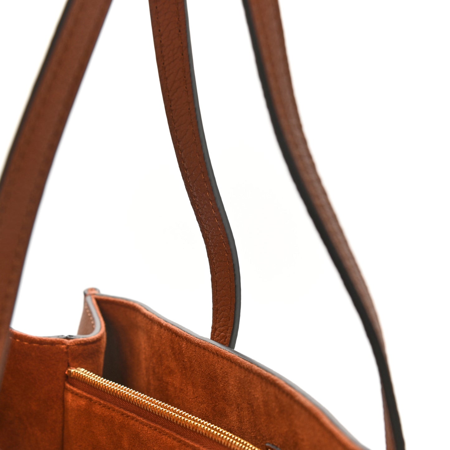 Grained Calfskin Lockme Shopper Chataigne
