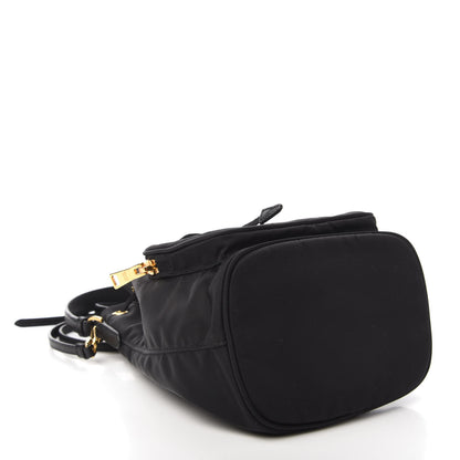 Prada Saffiano Tessuto Nylon Mini Bucket Crossbody Bag Black 4 of 9