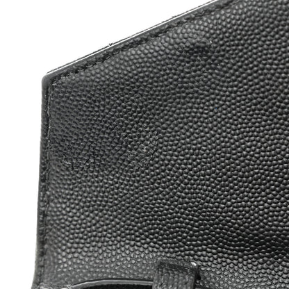 Saint Laurent Grain De Poudre Mixed Matelasse Triquilt Monogram Chain Wallet Black 13 of 16