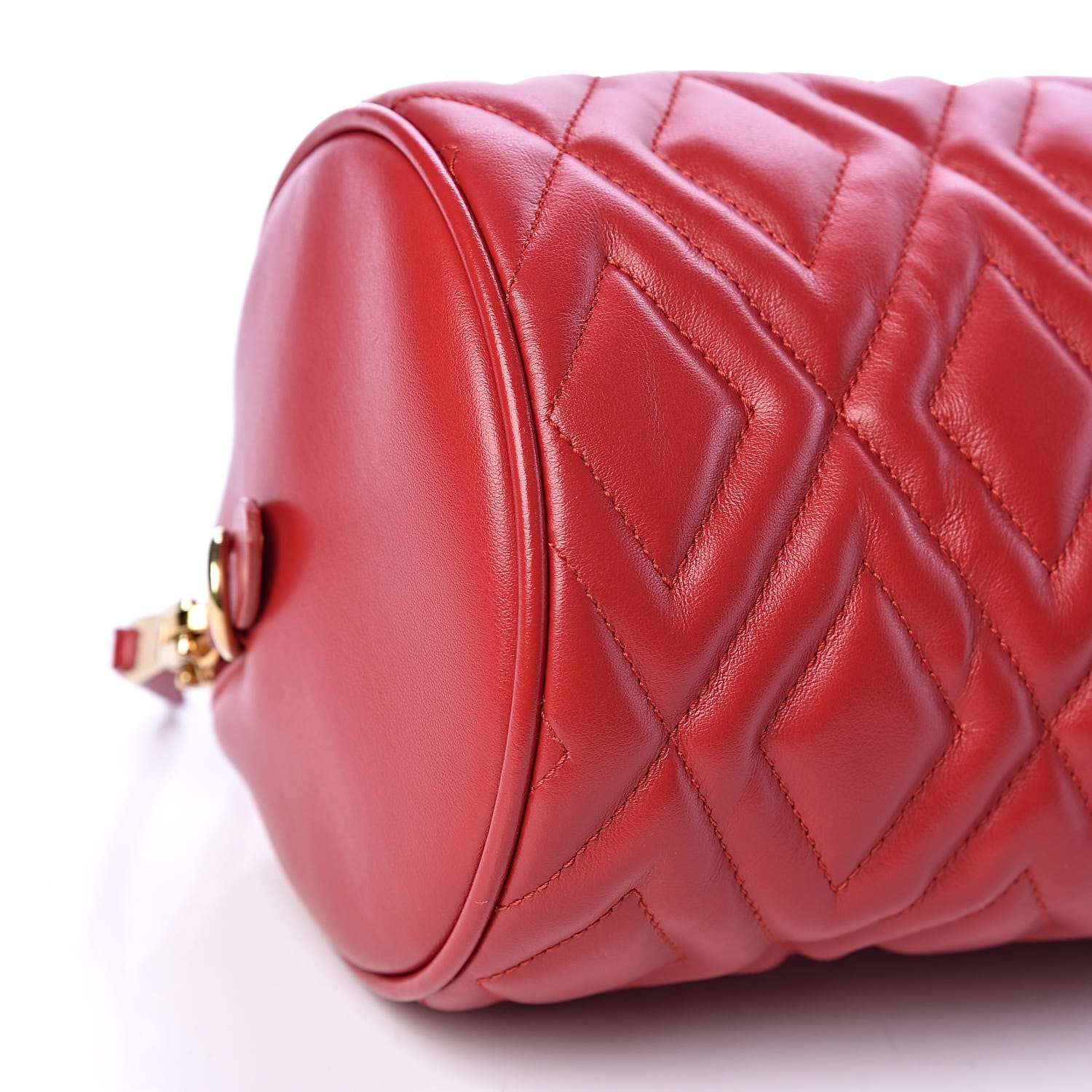 Miu Miu Soft Calf Quilted Cylinder Shoulder Bag Fuoco 9 of 10