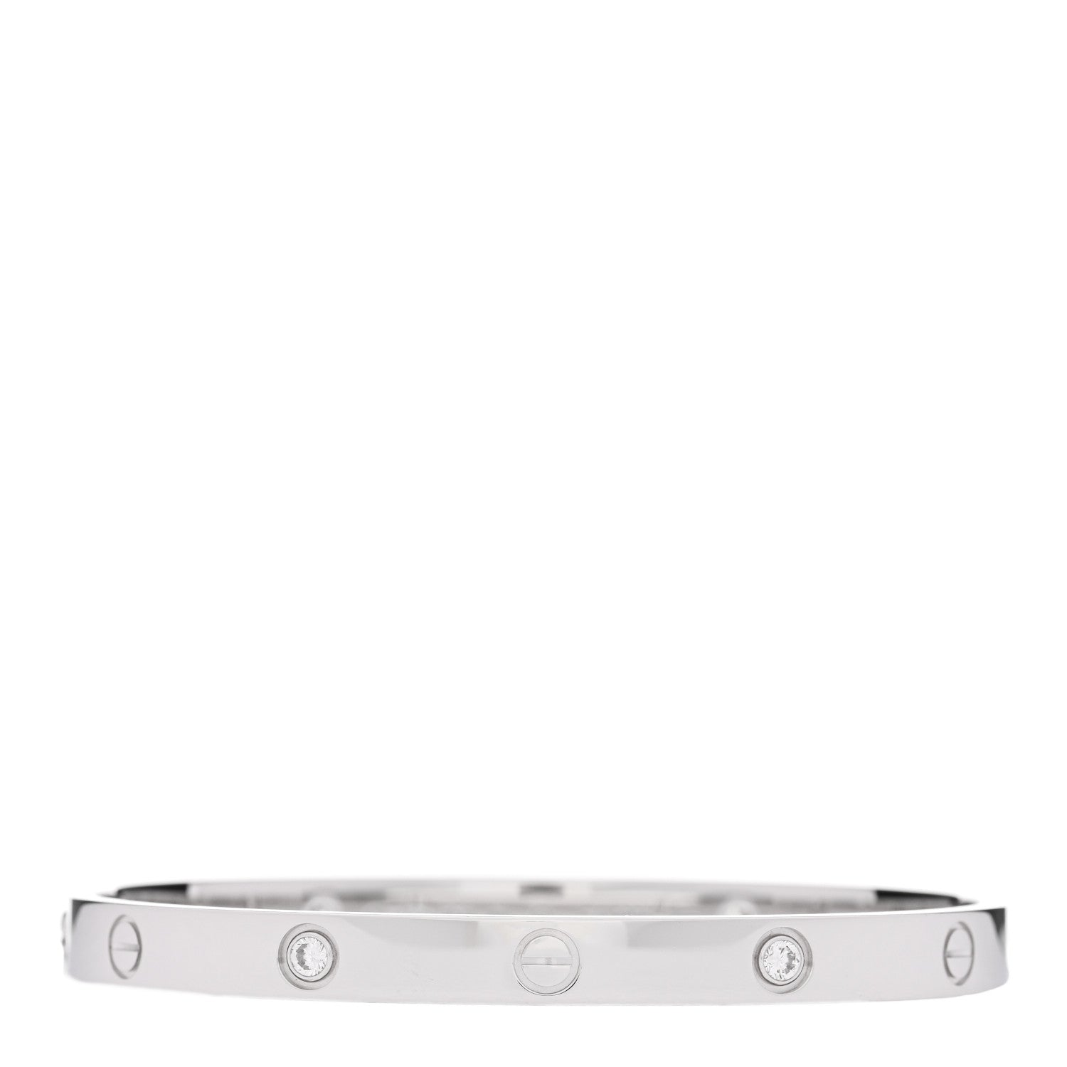 Cartier 18K White Gold 4 Diamond LOVE Bracelet 19 1 of 6