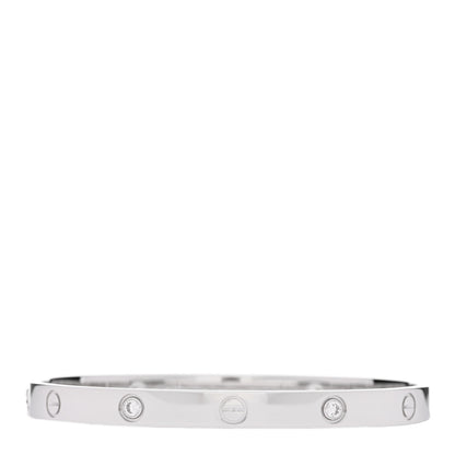 Cartier 18K White Gold 4 Diamond LOVE Bracelet 19 1 of 6