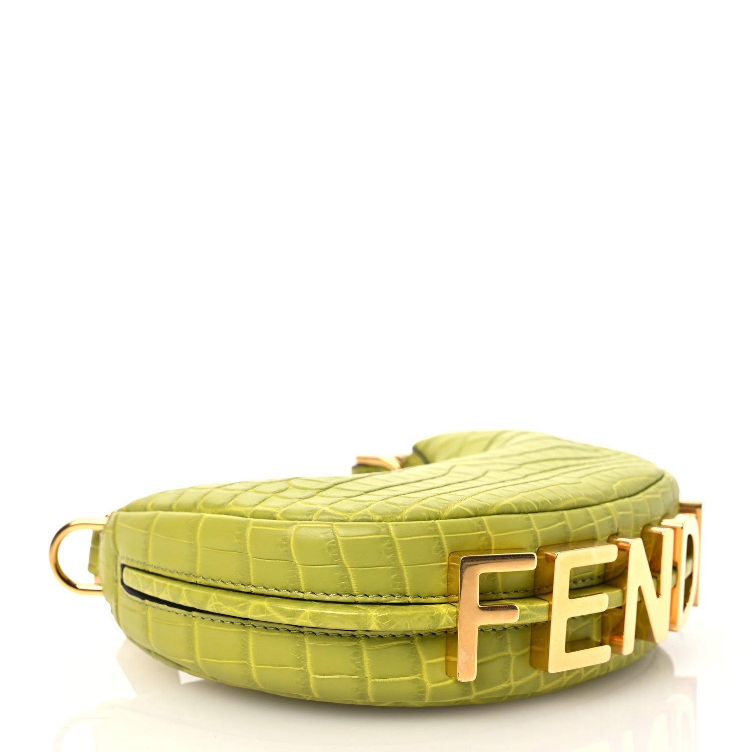 Fendi Crocodile Nano Fendigraphy Hobo Charm Wasabi 3 of 10