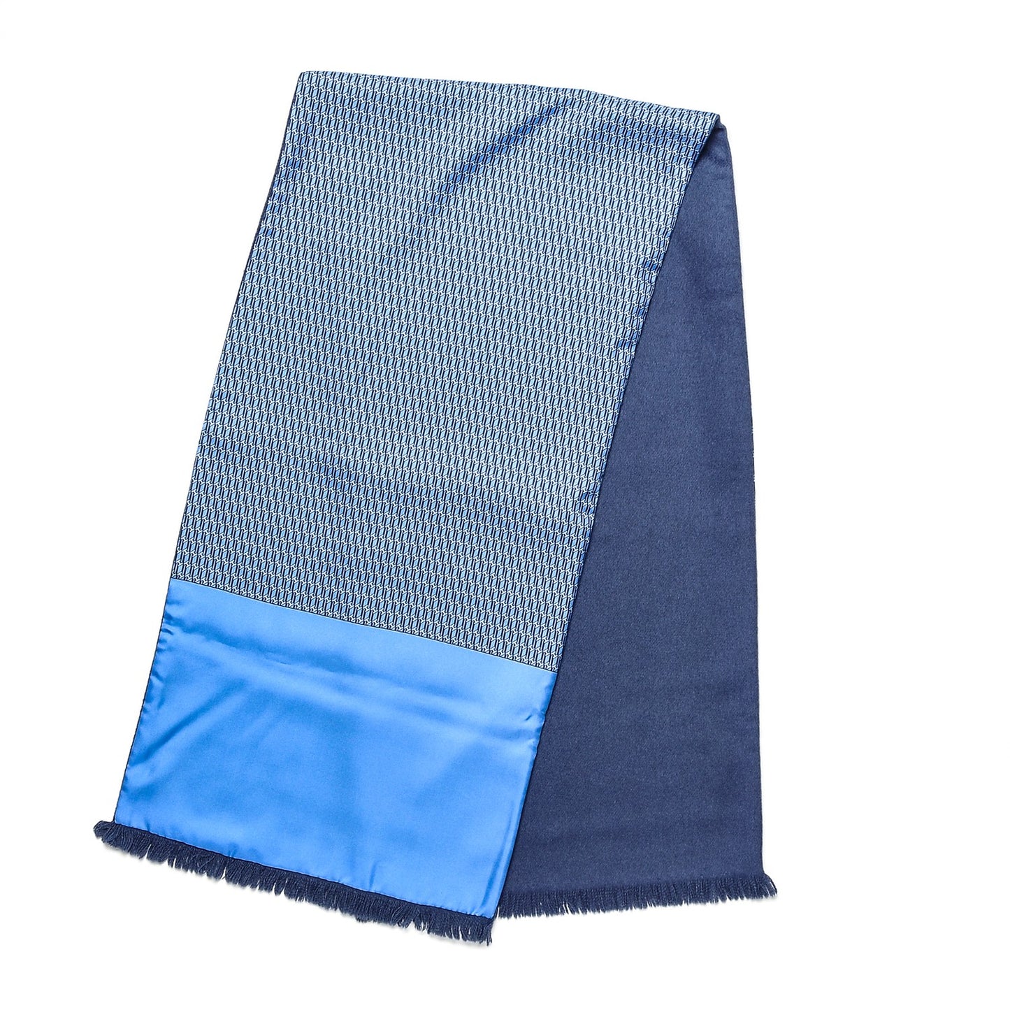 Silk Angora H New York Scarf Bleu Marine Ciel