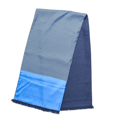 Hermes Silk Angora H New York Scarf Bleu Marine Ciel 1 of 4