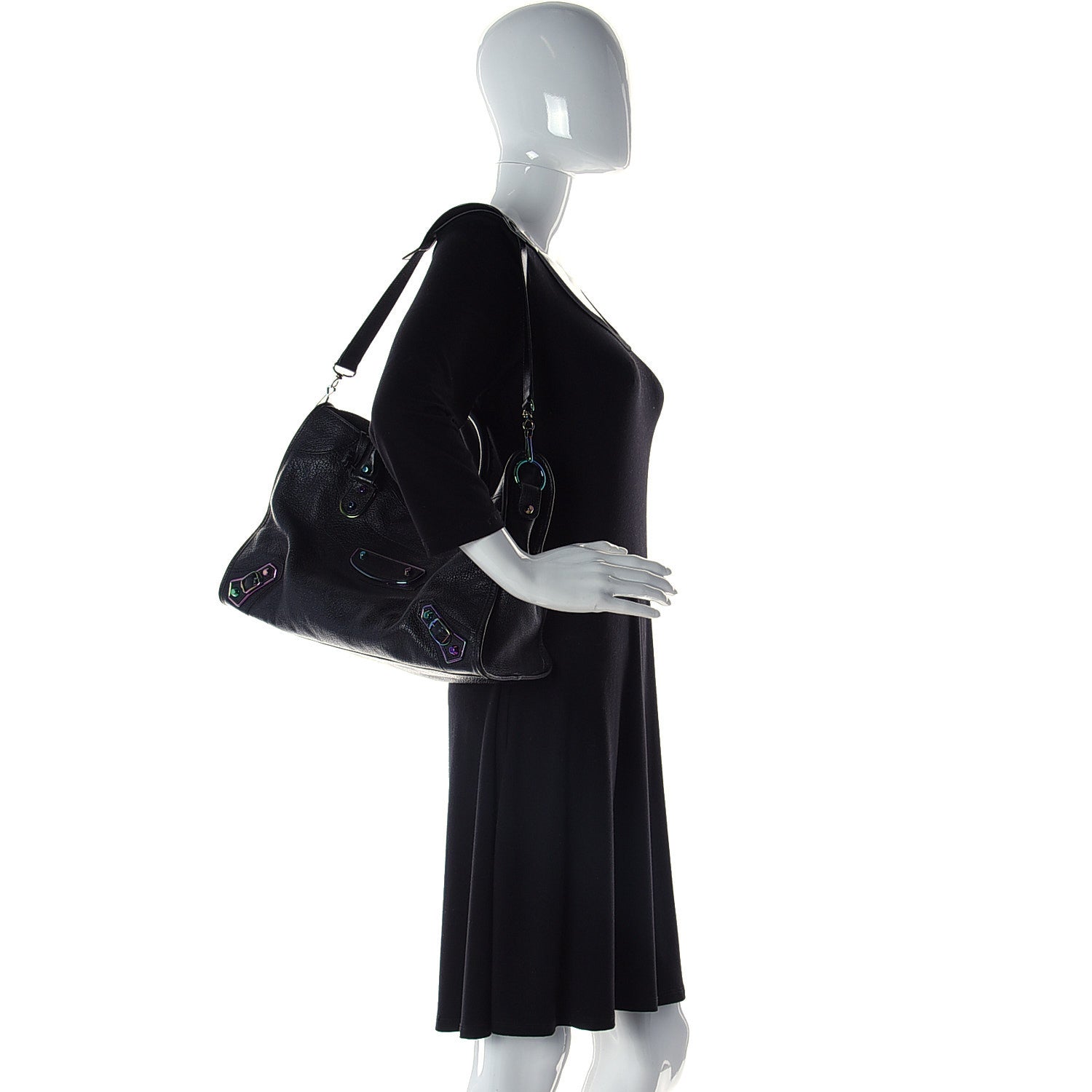 Balenciaga Chevre Iridescent Metallic Edge Hardware City Black 3 of 12
