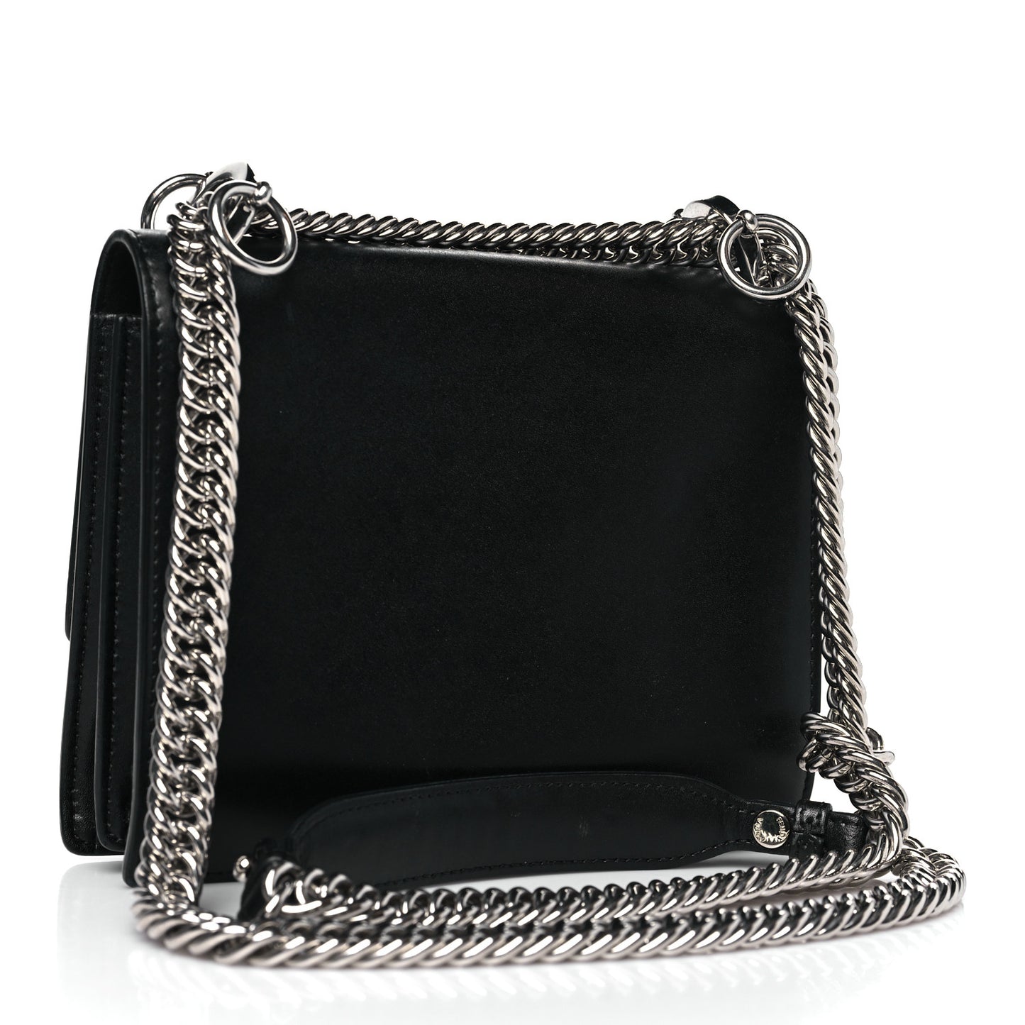 Vitello Liberty Lucido Metal Monster Eyes Studded Small Kan I Shoulder Bag Black