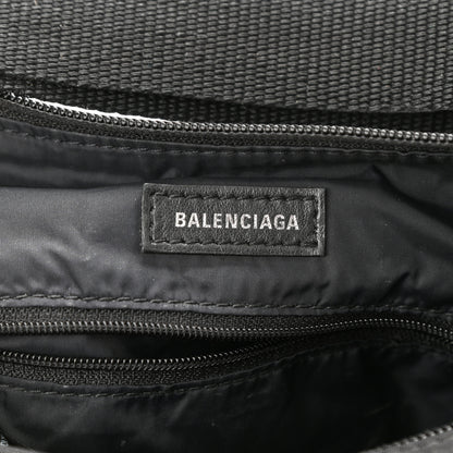 Balenciaga Recycled Sport Nylon Logo Embroidered Wheel Sling Bag Black White 6 of 9